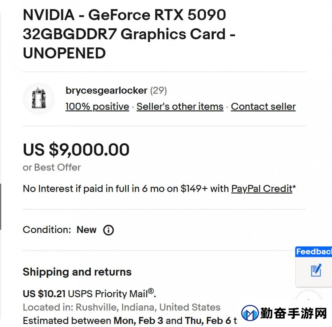 黄牛卖出天价！eBay上RTX 5090最高要9000美元