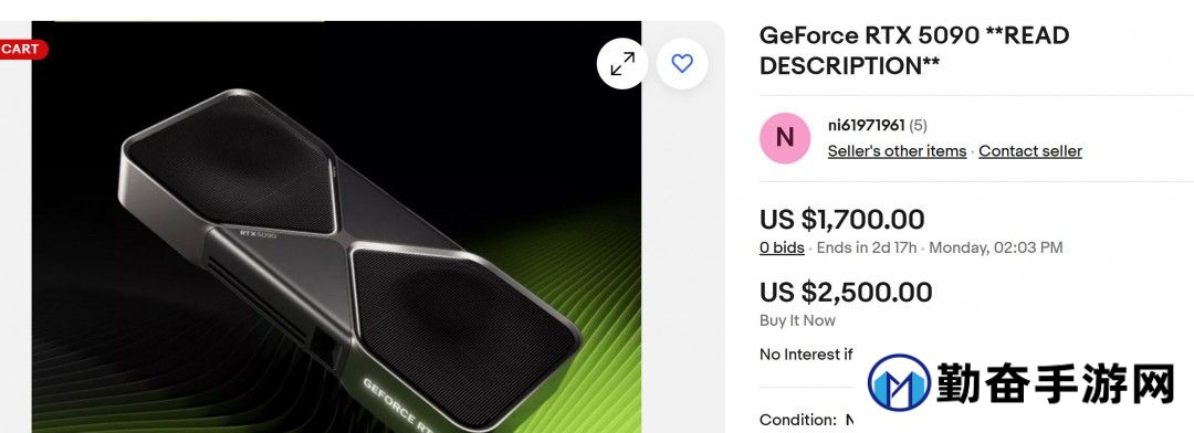 黄牛卖出天价！eBay上RTX 5090最高要9000美元