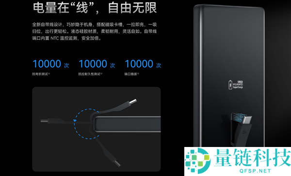 399元 华为首款100W自带线充电宝开售,12000mAh旗舰手电机芯 3C认证