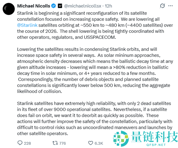 SpaceX公布史上最大卫星降轨举动：超4000颗卫星降轨