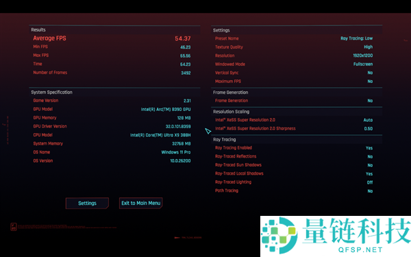 Intel新一代锐炫B390核显首测：《赛博朋克2077》多帧生成跑出367FPS