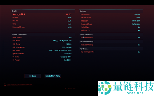 Intel新一代锐炫B390核显首测：《赛博朋克2077》多帧生成跑出367FPS