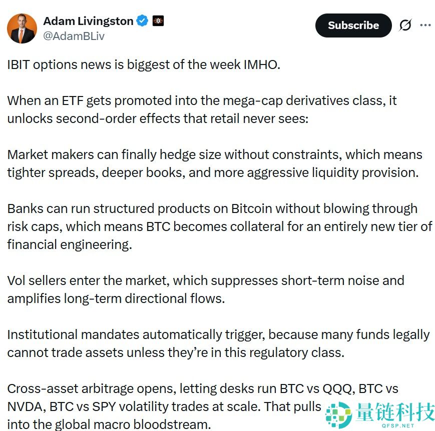 纳斯达克拟对贝莱德的比特币(BTC)ETF期权限额进行“超级扩容”