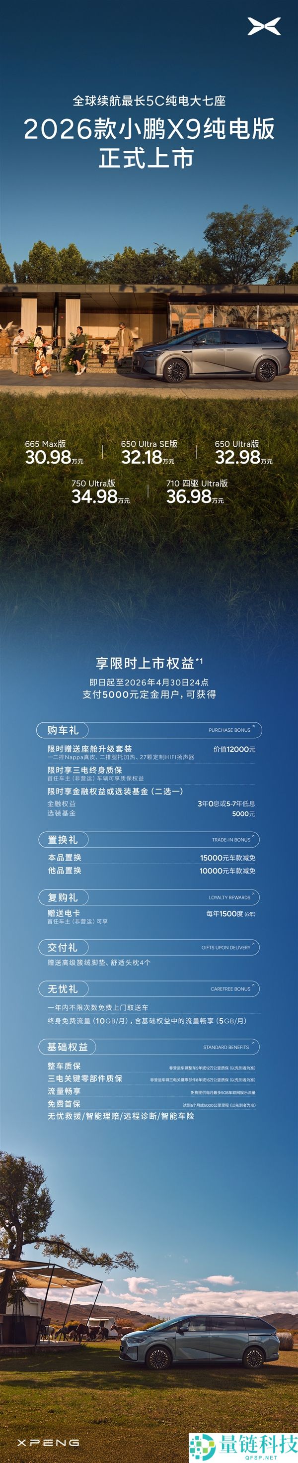 第二代VLA上车 通行效率比肩老司机,2026款小鹏X9纯电版一图看懂