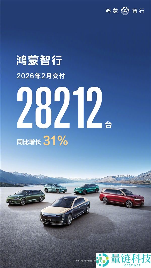 问界照旧是主力 鸿蒙智行2月交付2.8万辆：同比增进31%