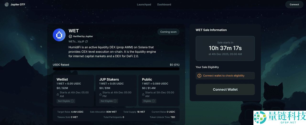 12月3日公开销售的HumidiFi（WET）币是什么？ 如何参与 ？代币经济学完整指南