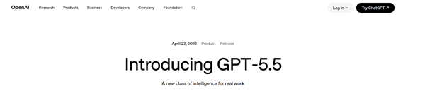 OpenAI 深夜王炸！GPT-5.5 正式发布：最强编程与电脑操作模型