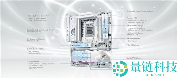 华擎发布白色版 X870E 太极旗舰主板：初次纯白设计，售价直奔 4500 元