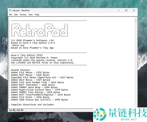 手写x86汇编复刻Windows记事本：微软传奇开发者用2.7KB实现全部功能