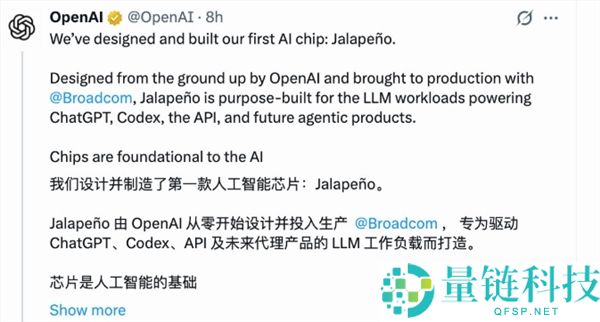 OpenAI首款自研AI芯片“墨西哥辣椒”发布，设计到流片仅需9个月