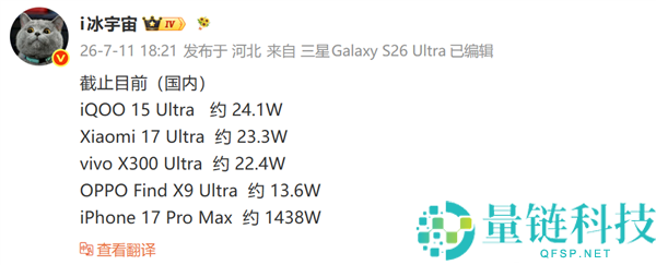 iPhone 17 Pro Max激活量突破1438万台 超越四款国产Ultra旗舰总和