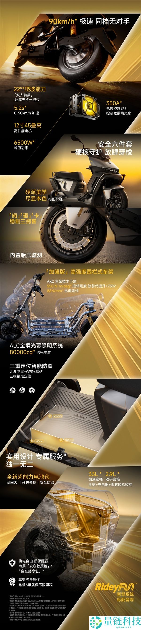 九号全新M3闪骑版电摩：0-50km/h加速仅需5.2秒，极速90km/h！