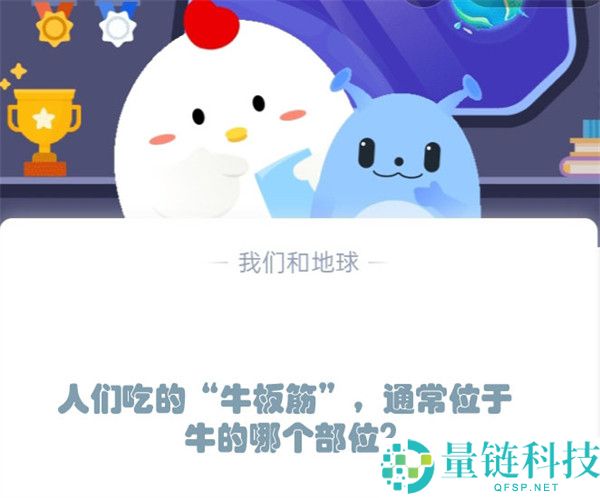 人们吃的“牛板筋”，通常位于牛的哪个部位?支付宝蚂蚁庄园12月5日答案