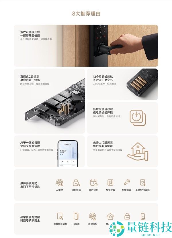 小米智能门锁5C发布：仅需659元，新增应急启动键，关机状态也能开锁