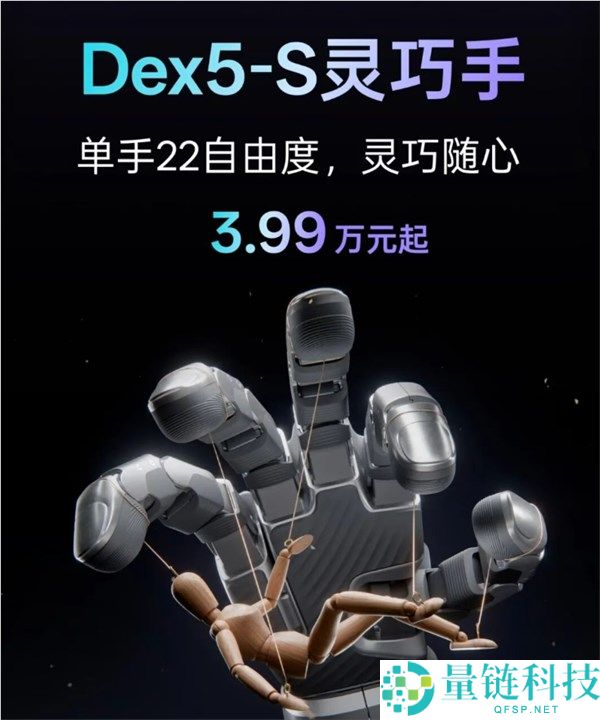 宇树科技Dex5-S乖巧手发布：3.99万起，22自在度与真手1:1尺寸解析