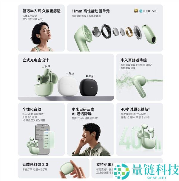 229元 REDMI Buds 8S发布：提升70%降噪效果的半中耳设计耳机