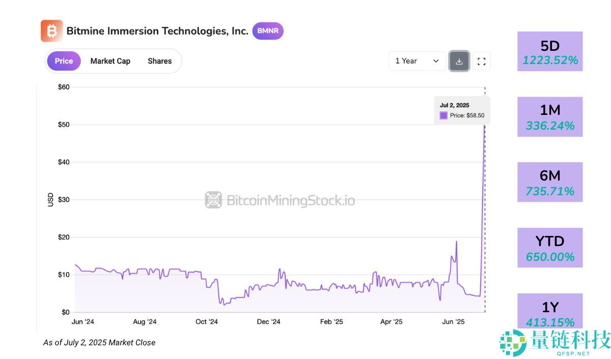 BitMine 股价 24 小时内飙升 700%