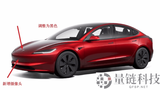 特斯拉Model 3上市：前后车标黑化前保险杠新增摄像头