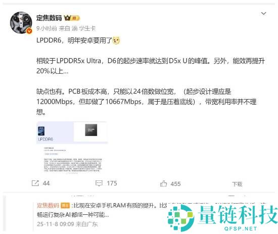 全球首款LPDDR6内存来了：三星打造 安卓来岁商用