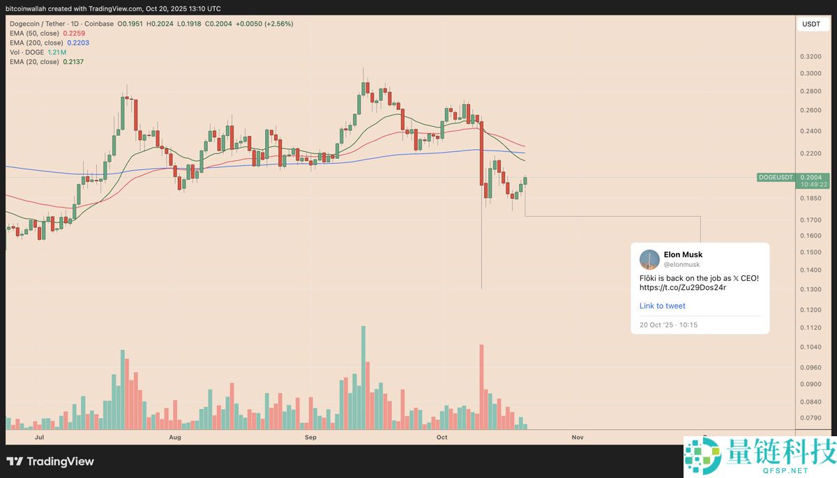 喜报：狗狗币价格在马斯克发布DOGE相关帖子后有望上涨25%
