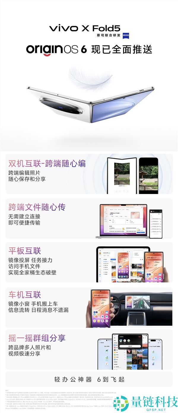 最轻大折叠,vivo X Fold5晋级OriginOS 6 韩伯啸,轻办公神器 6到飞起