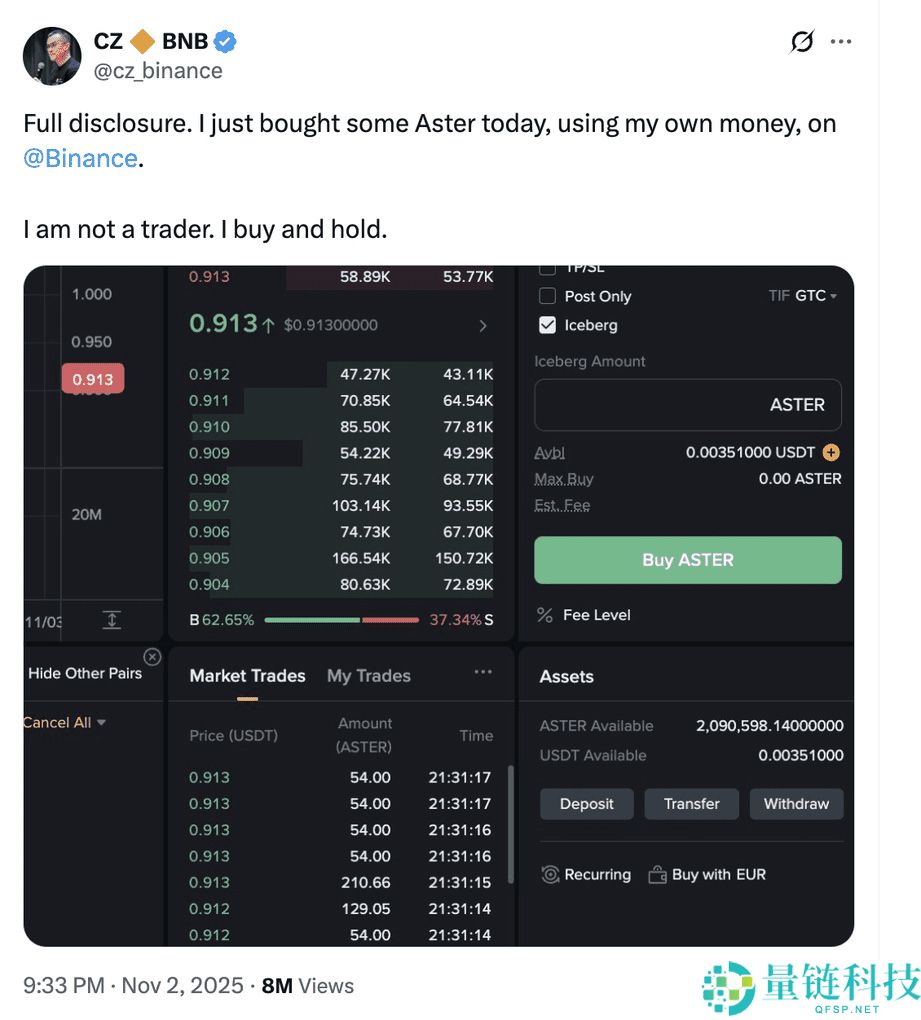 CZ投资Aster：Aster能否在2025年创下新高？Aster究竟是什么？