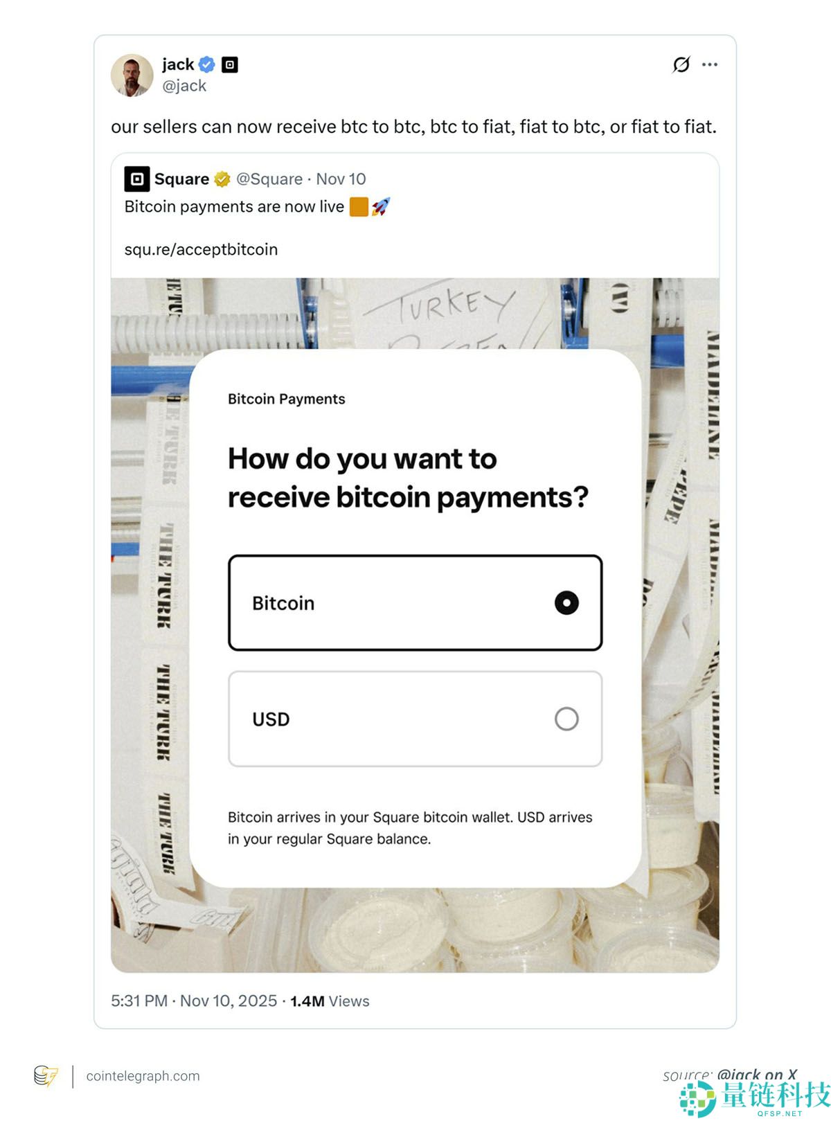 Square的新比特币（BTC）支付方式将如何改变商家在线收款的方式