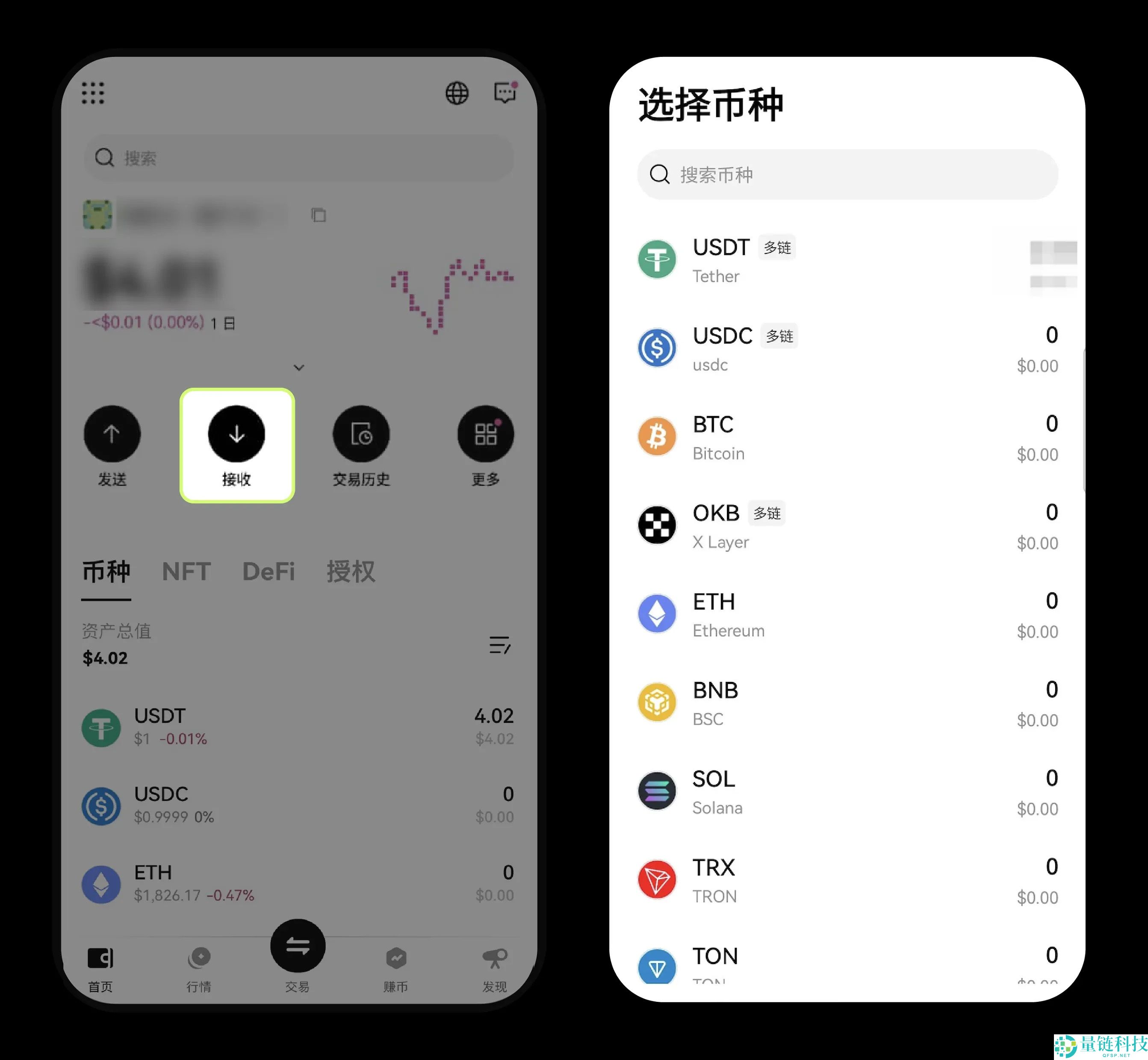 如何在 OKX Web3 钱包接收、发送和管理币种? 图文教程 (App 端)