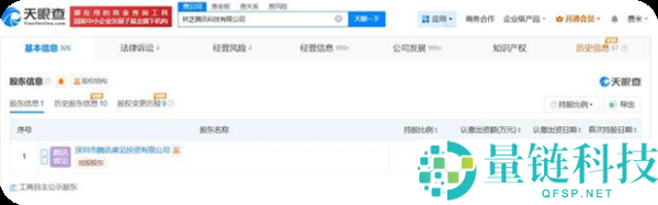 腾讯旗下公司所持499万股权被冰冻：期限为2年