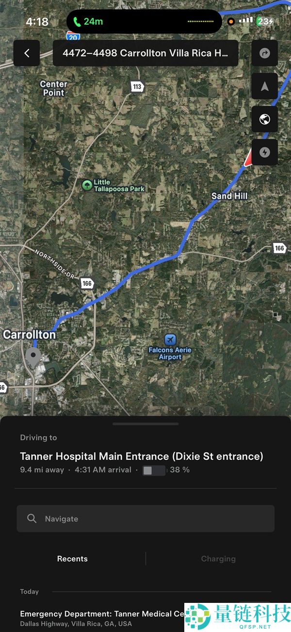 特斯拉用户自述被车救命：心梗突发没法驾驶 FSD主动送到病院
