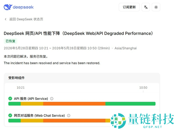 DeepSeek 本月第四次崩溃：服务中断半小时现已修复