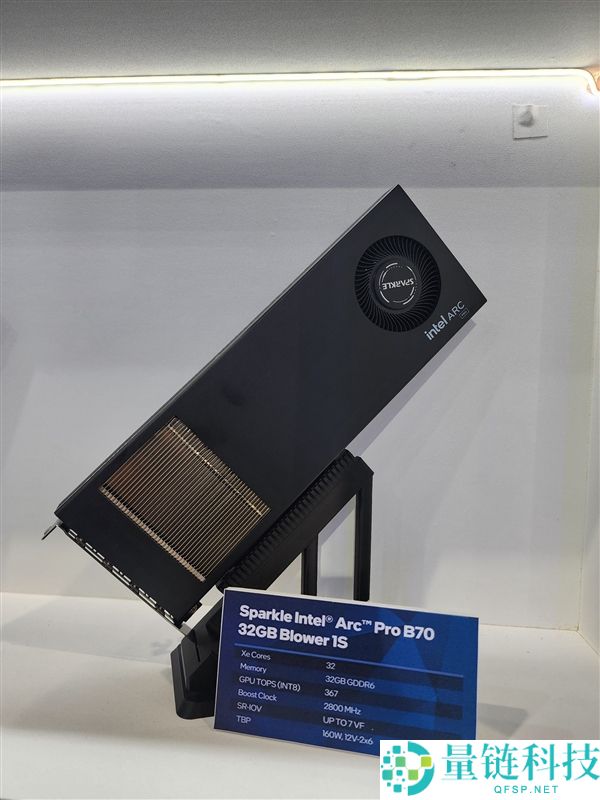 32GB显存单槽显卡：撼与锐炫Pro B70涡轮卡亮相，8卡堆叠实现256GB存储容量