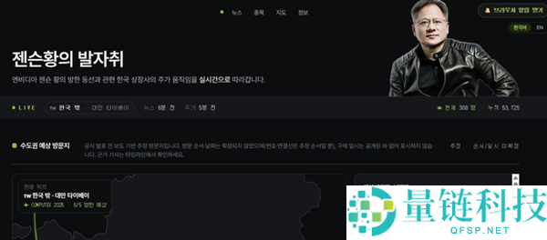 黄仁勋追星热潮：韩国网友自建网站追踪老黄吃播访问量突破5万