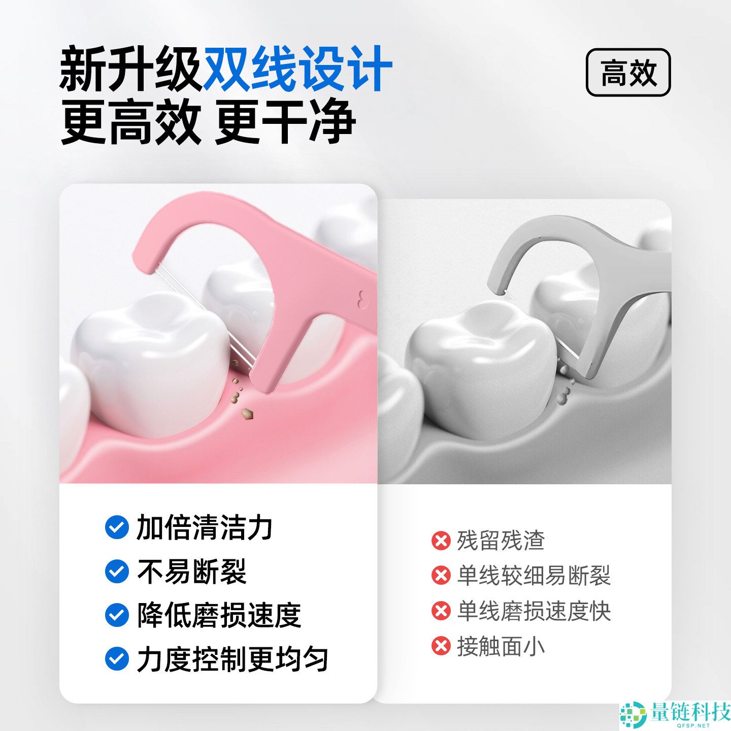 奈斯帝含氟果味牙线棒200支仅售9.6元，双线清洁效果更佳！
