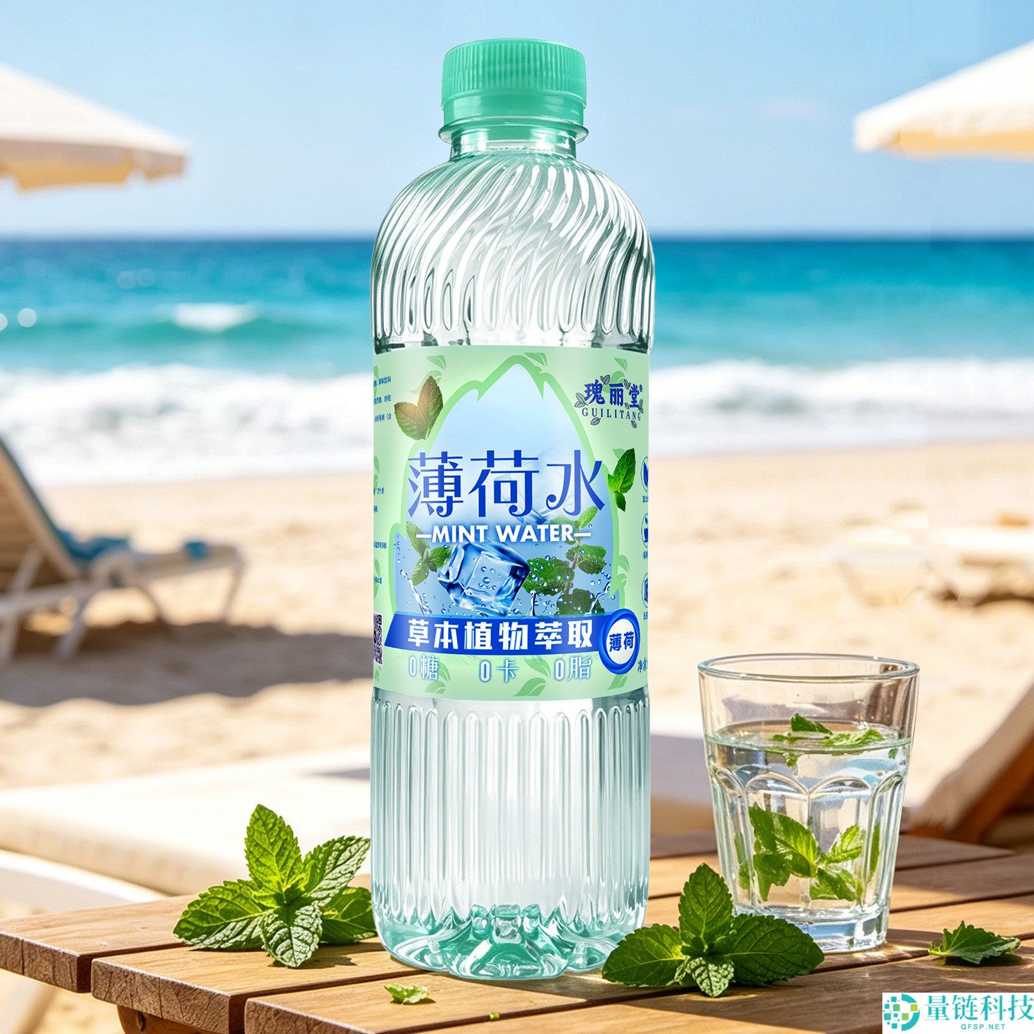 无糖薄荷水8瓶仅需9.9元，进口清凉消暑必备绮丽堂产品！