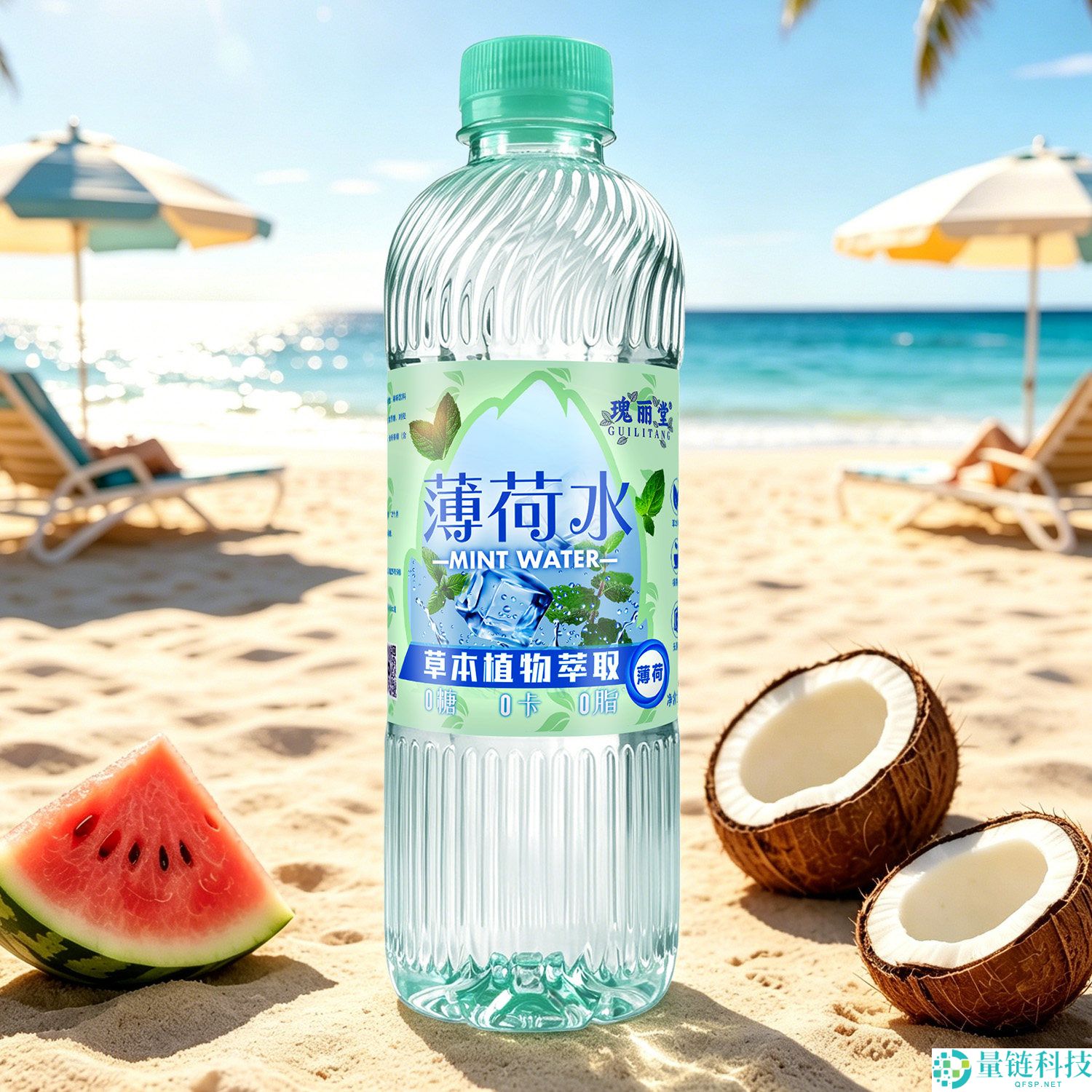 无糖薄荷水8瓶仅需9.9元，进口清凉消暑必备绮丽堂产品！