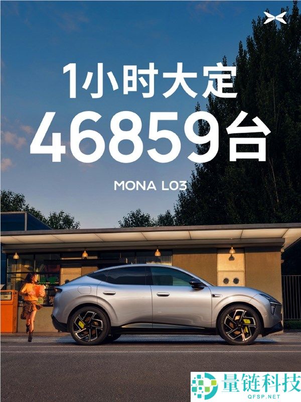 小鹏MONA L03上市1小时大定46859台，创下新车销售记录