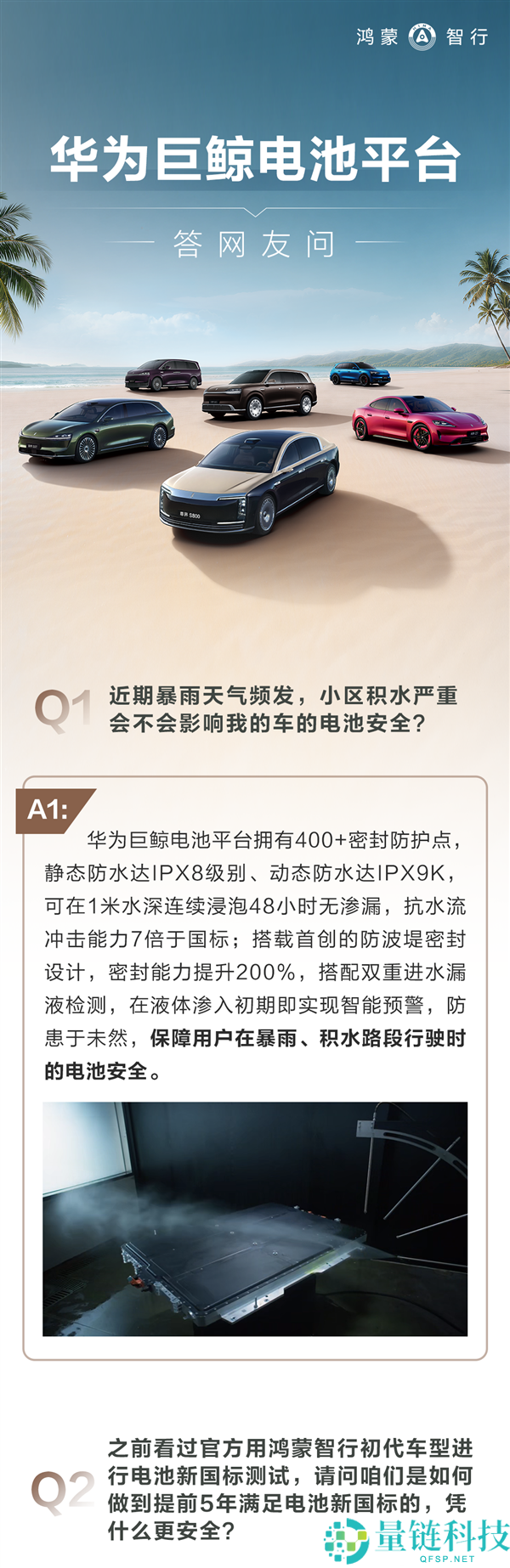 华为巨鲸电池在城市内涝中表现优异：1米水中浸泡2天2夜不渗漏