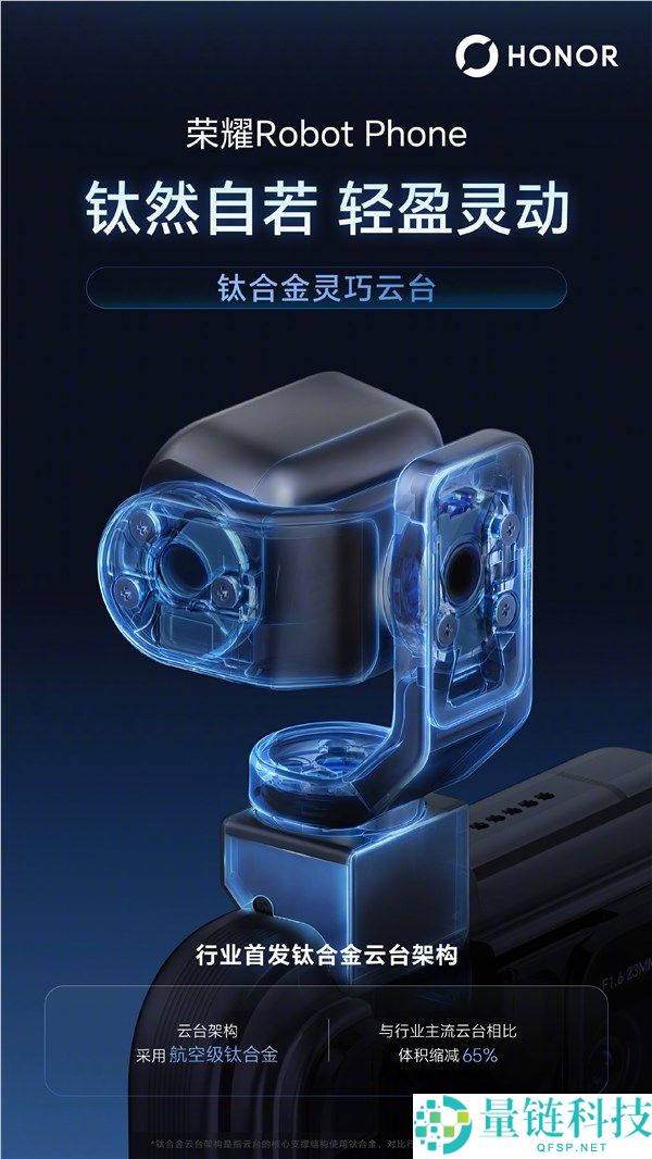 光荣Robot Phone首发钛合金云台架构与机电，8月12日见，最大转速360°/秒