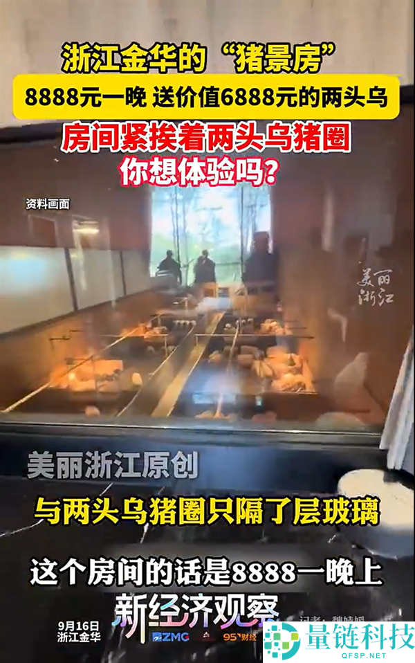 “牧场新推出猪景房，8888元一晚送6888元乌猪”